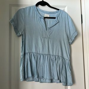 Medium denim boutique blouse
